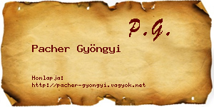 Pacher Gyöngyi névjegykártya
